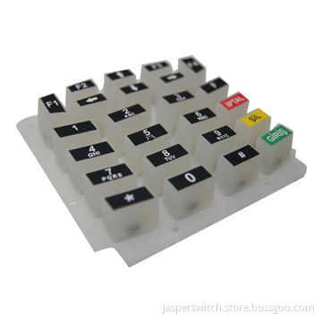 White silicone rubber keyboards with numbers printing